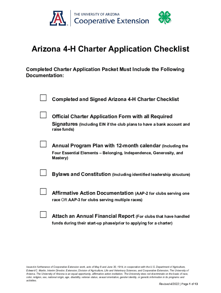 Fillable Online extension arizona State 4H Forms Cooperative