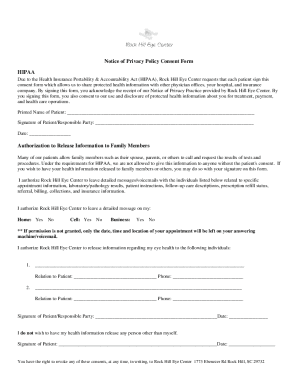HIPAA Information and Patient Privacy Consent
