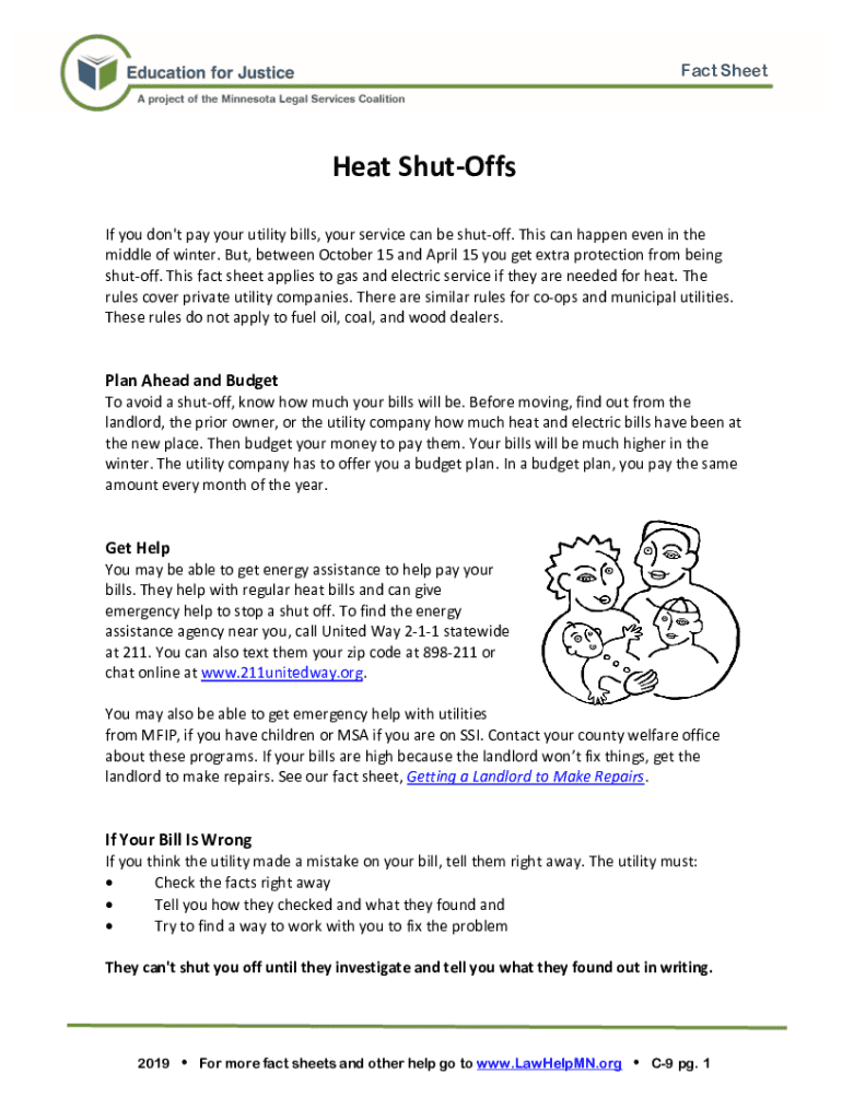 Fillable Online I can't pay my bill. Can the utility shut off my electricity, gas or Fax