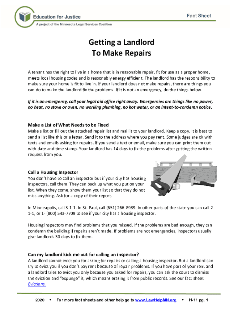 Fillable Online How to Ask Landlord for Rental Repairs and Maintenance