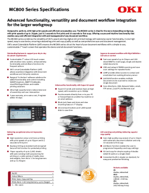 Fillable Online Oki MC800 MC873DN LED Multifunction Printer - Colour ...