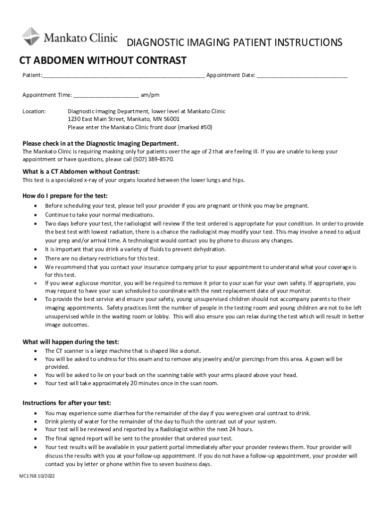 Fillable Online diagnostic imaging patient instructions pet/ct Fax ...
