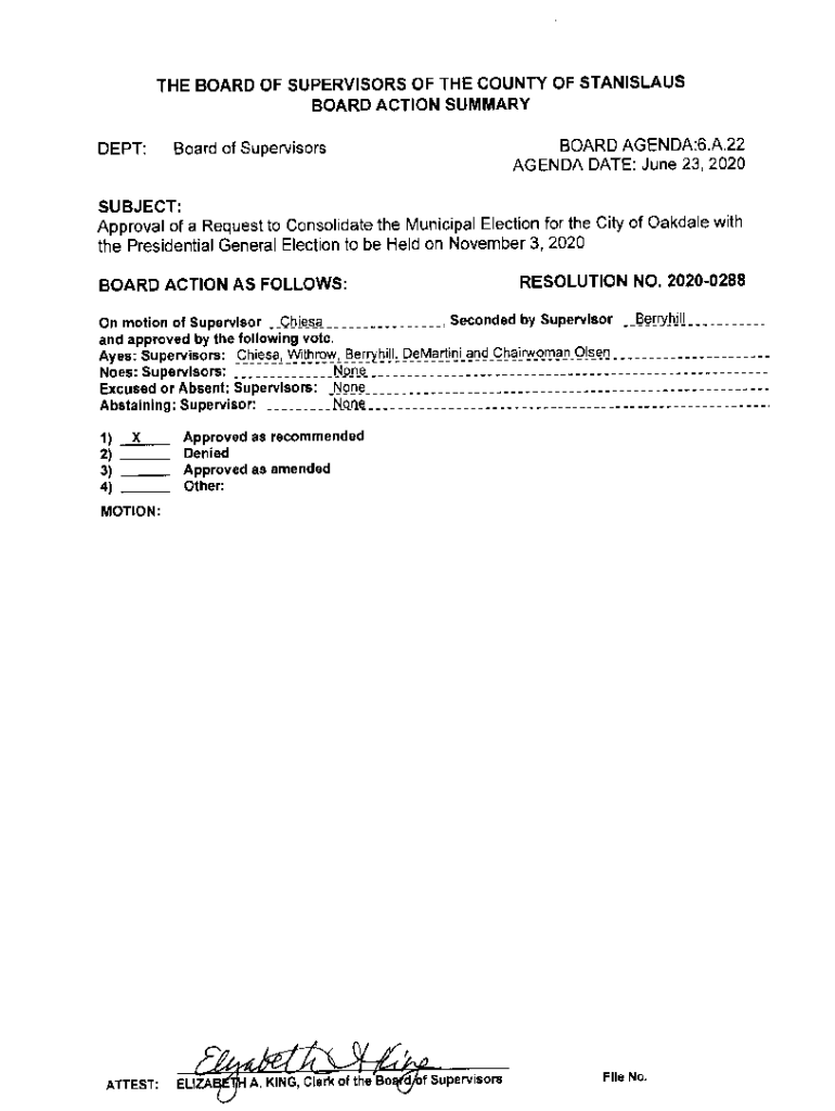 Fillable Online Approval of a Request to Consolidate the Municipal