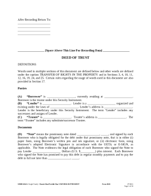 Nebraska - Short Form Deed of Trust