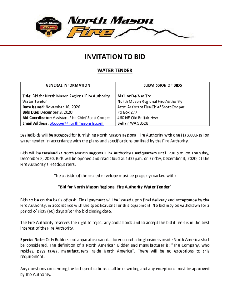 Fillable Online Construction bid notices Fax Email Print pdfFiller