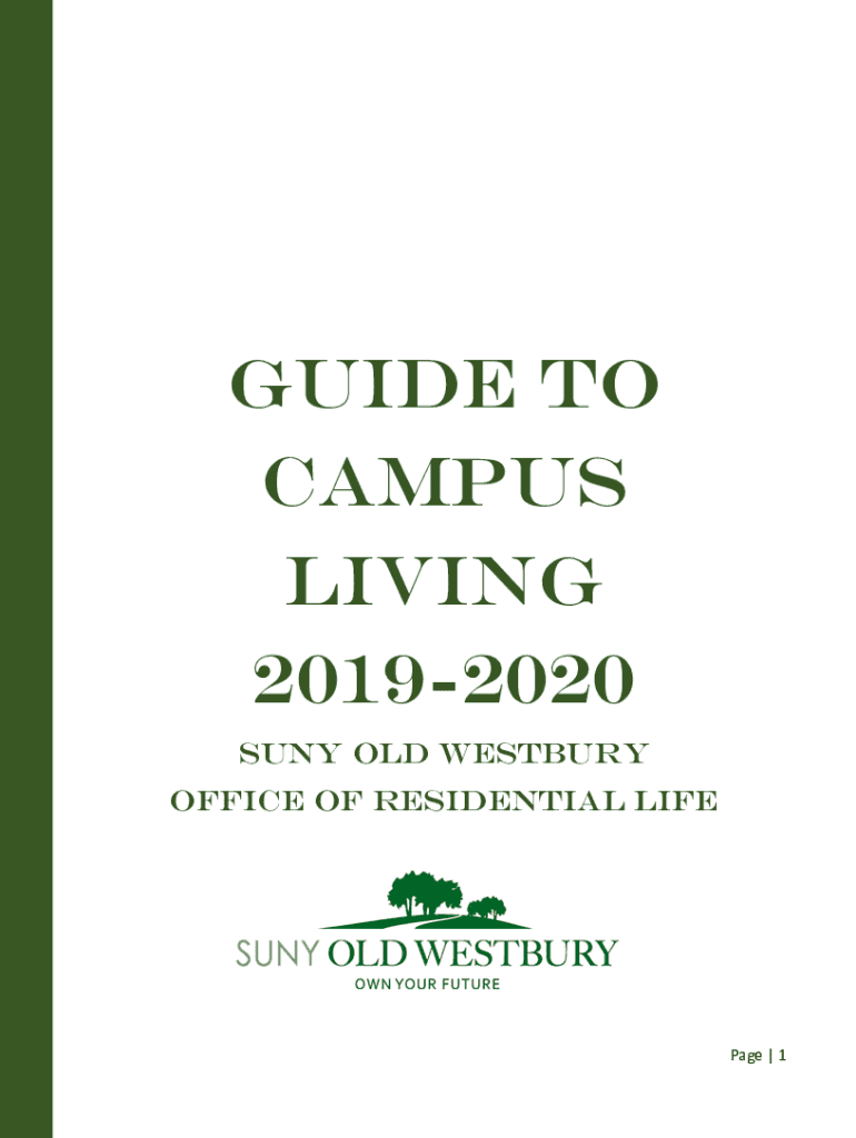 Fillable Online Guide to Campus LivingSUNY Old Westbury Fax Email Print pdfFiller