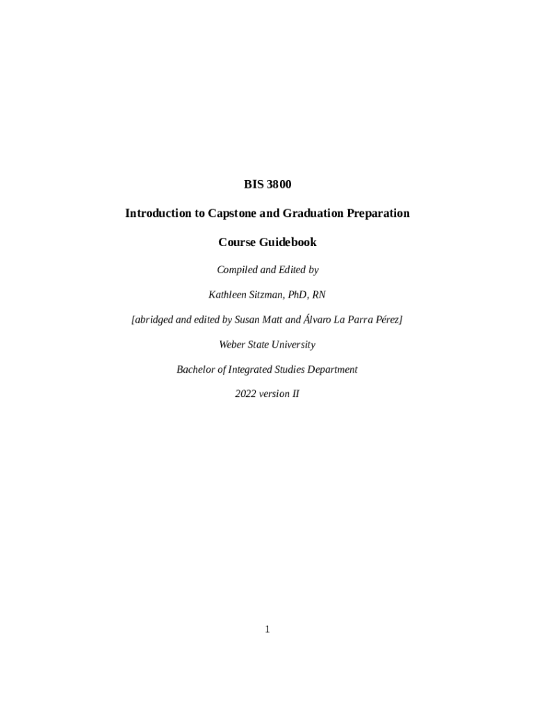 Introduction to Capstone and Graduation Preparation Doc Template pdfFiller