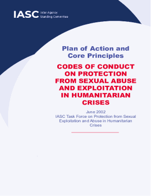 Plan of Action and Core Principles CODES OF CONDUCT ...