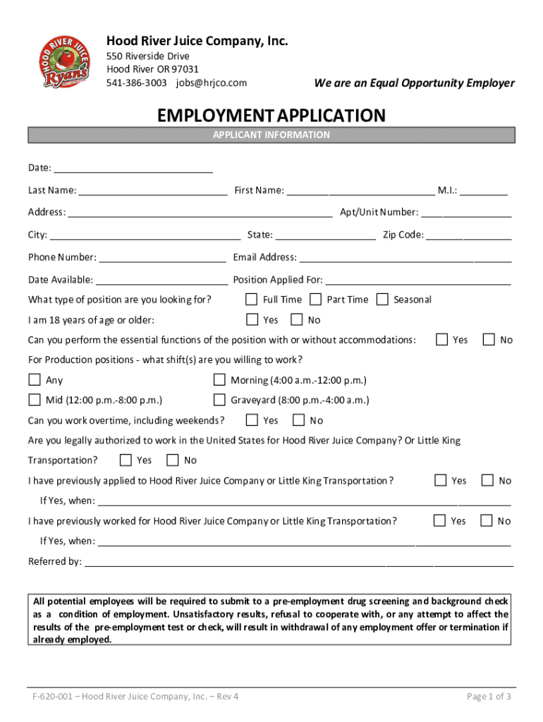 Fillable Online Fillable Online Hood River Juice Company, Inc Fax Email Fax Email Print