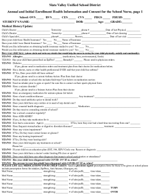 HEALTH APPRAISAL OF STUDENTS-Annual Health Form