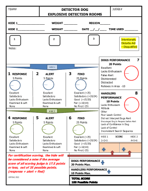 Fillable Online EXPLOSIVE DETECTION MASTER SCORE SHEET Fax Email Print ...