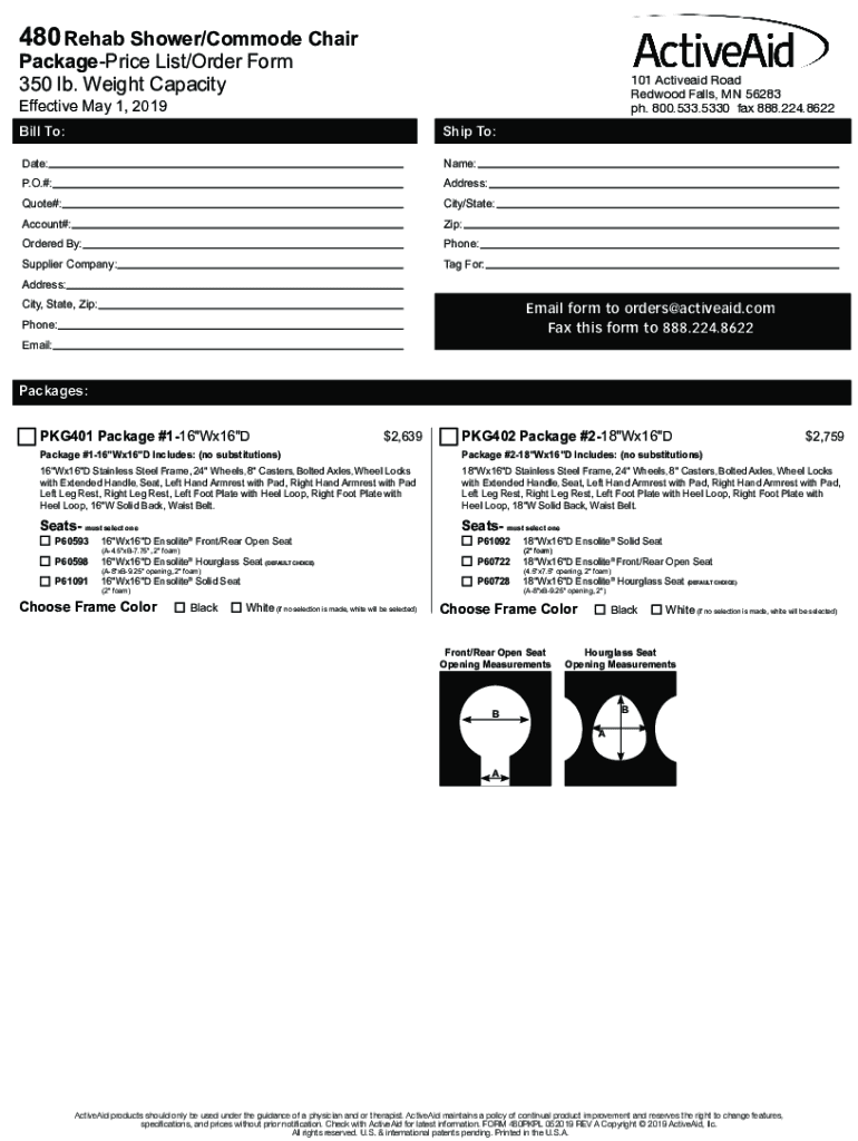 Fillable Online 480 Rehab Chair Fax Email Print pdfFiller