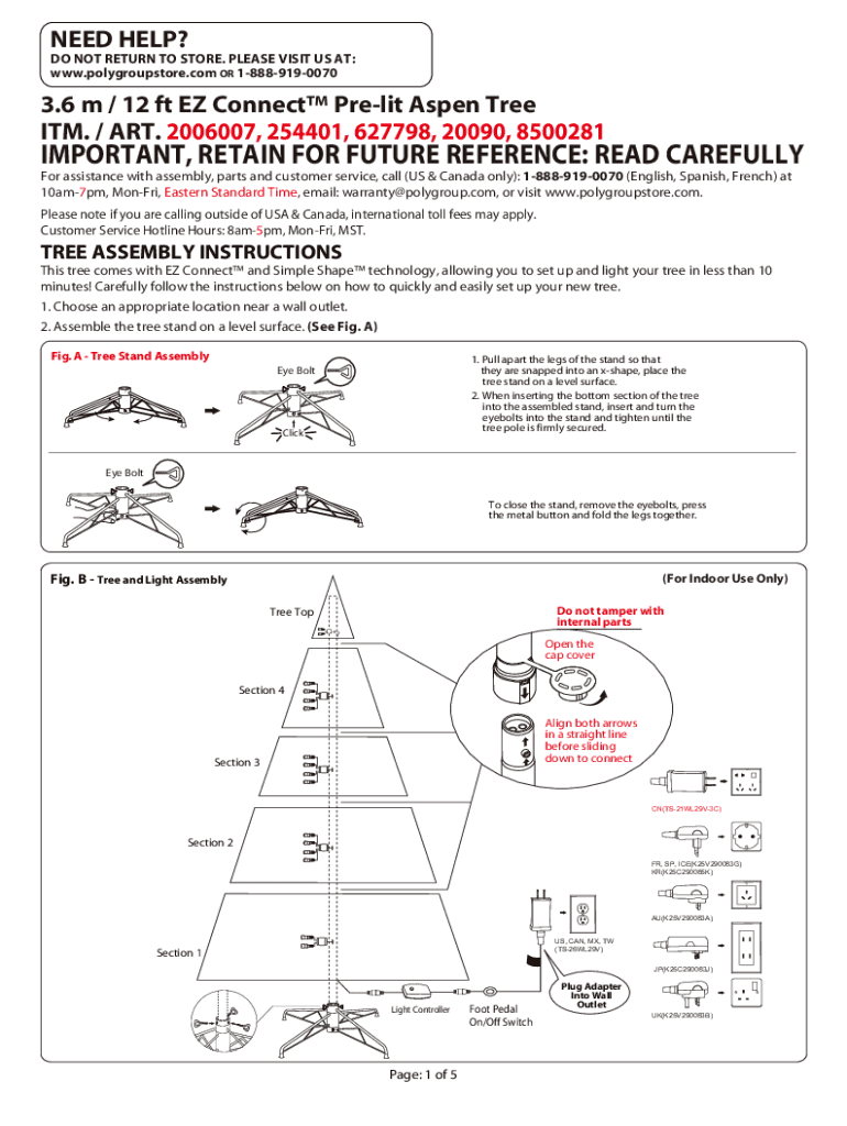 Fillable Online Puleo International Pre Lit Aspen Green Fir Christmas