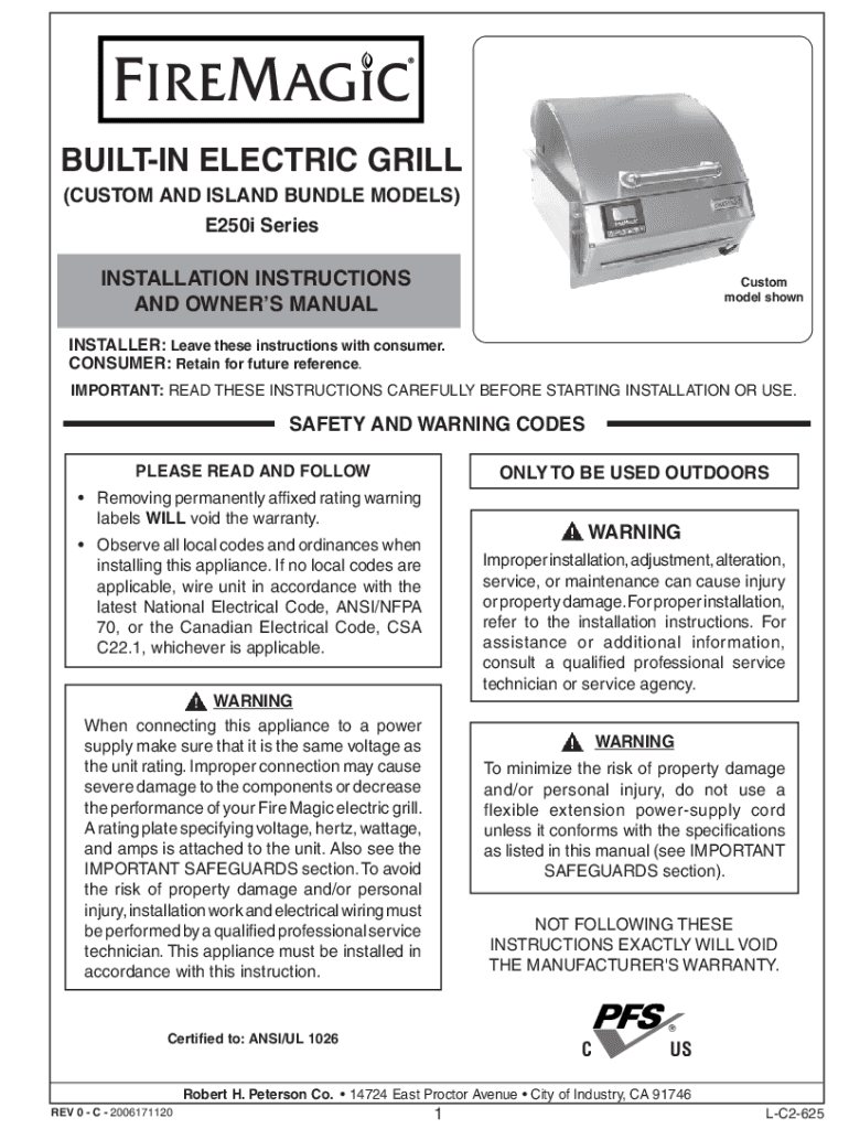 Fillable Online Electric Grill Island Bundle with Refrigerator Fax