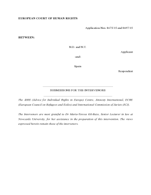 EUROPEAN COURT OF HUMAN RIGHTS Application Nos. ...