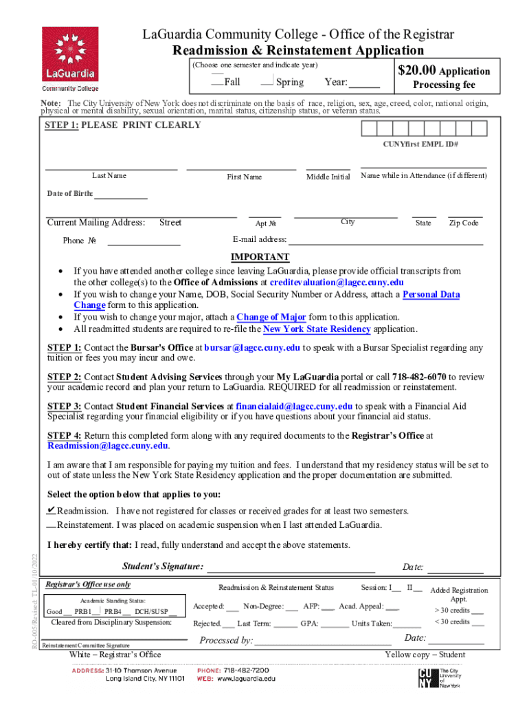 Office of the Registrar Change of Major or Concentration Preview on Page 1