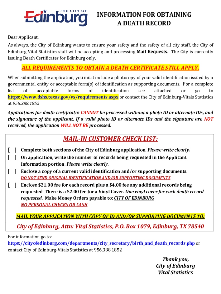 Fillable Online Vital Statistics Forms of Identifications Fax Email ...