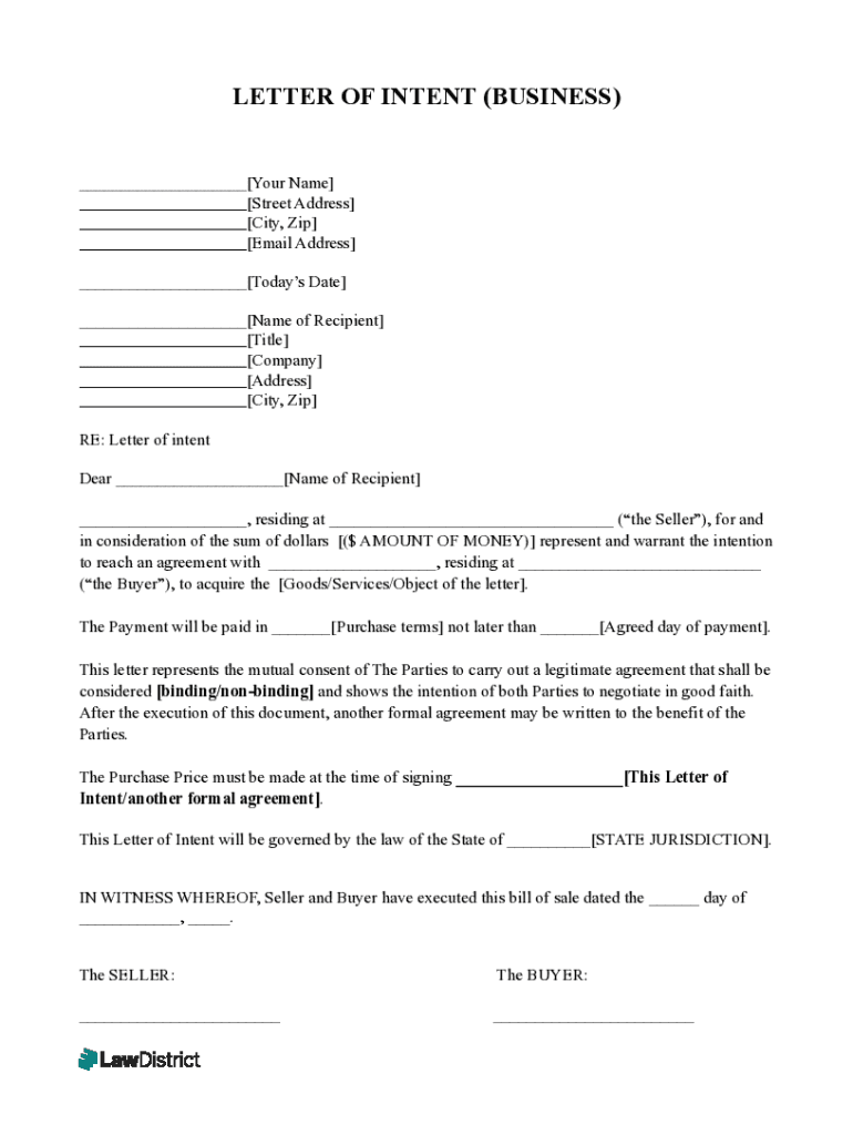 Fillable Online letter-of-intent-template Fax Email Print - pdfFiller