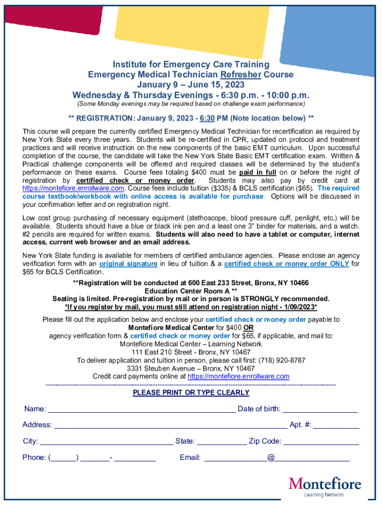 Fillable Online Renewing a Certificate State of Ohio EMS Fax Email