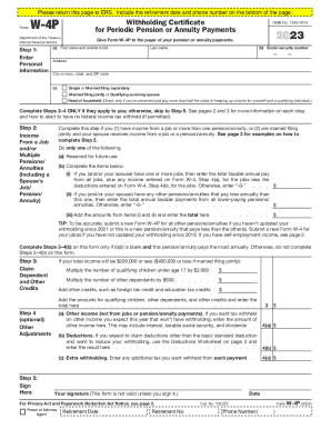 New Form W-4P for Federal Tax Withholding in 2023