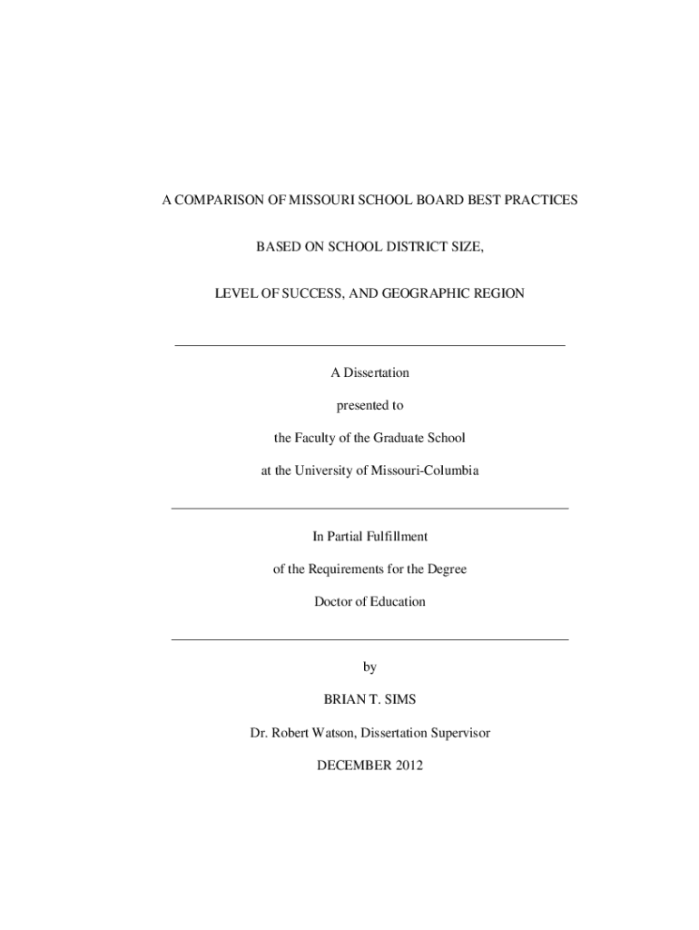 Fillable Online mospace umsystem a comparison of missouri school board best practices Fax Email ...