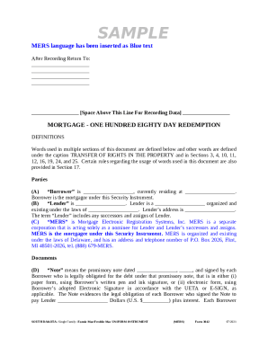 Mortgage Electronic Registration Systems Doc Template pdfFiller