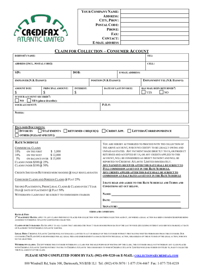 Fillable Online Direct Listing Sheet CollectionsConsumer Fax Email Print pdfFiller