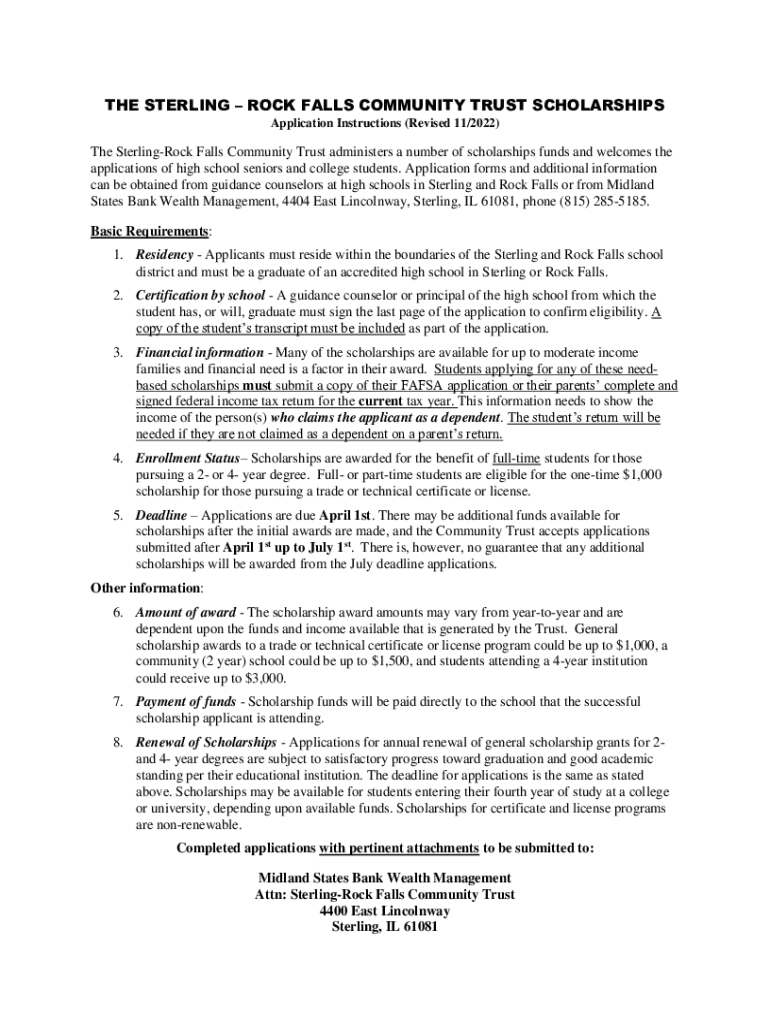 Fillable Online SterlingRock Falls Community TrustFoundation Directory Fax Email Print pdfFiller