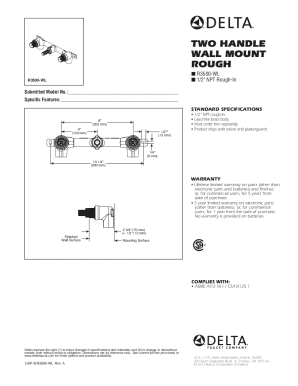 Delta Cassidy Two Handle Wall Mount Bathroom Faucet Trim