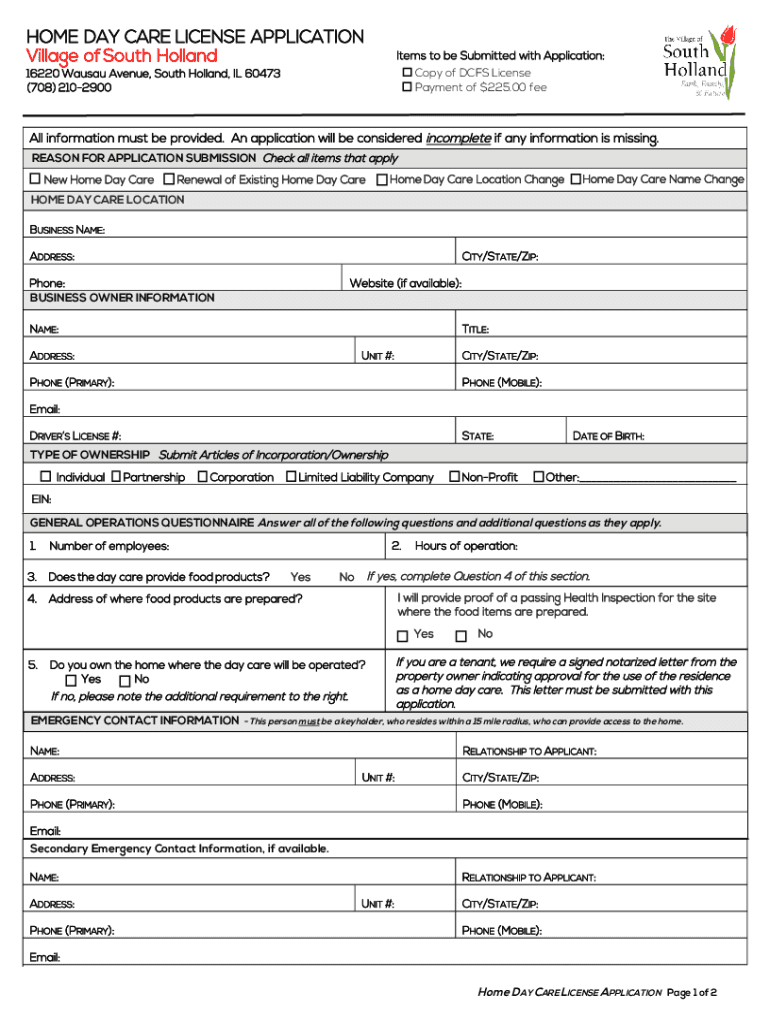 Fillable Online How do I get a license to do child care in my home? Fax