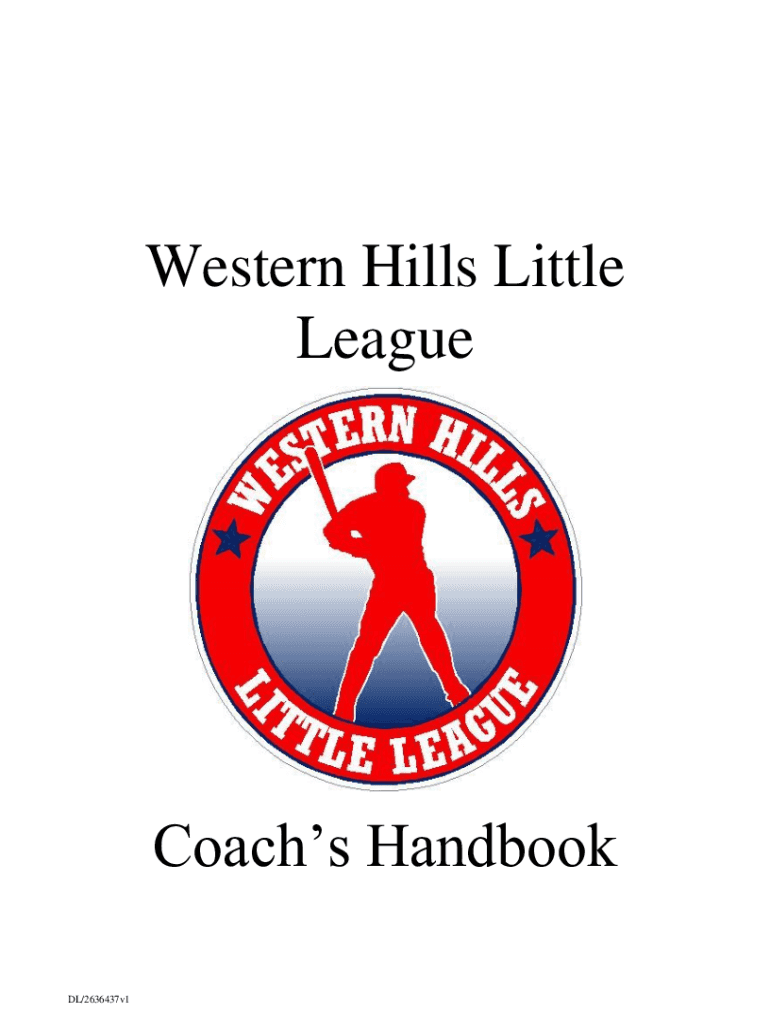 Fillable Online Western Hills Little League Coach's Handbook Fax Email
