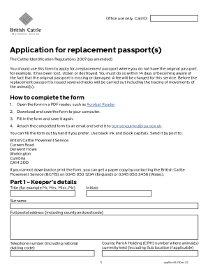 Apply for, correct or replace a cattle passport