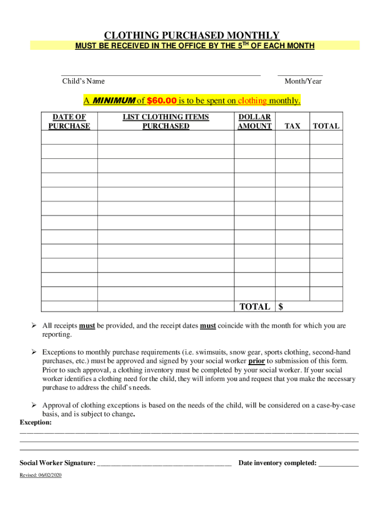Fillable Online Average Cost of Clothing Per Month Will Surprise You
