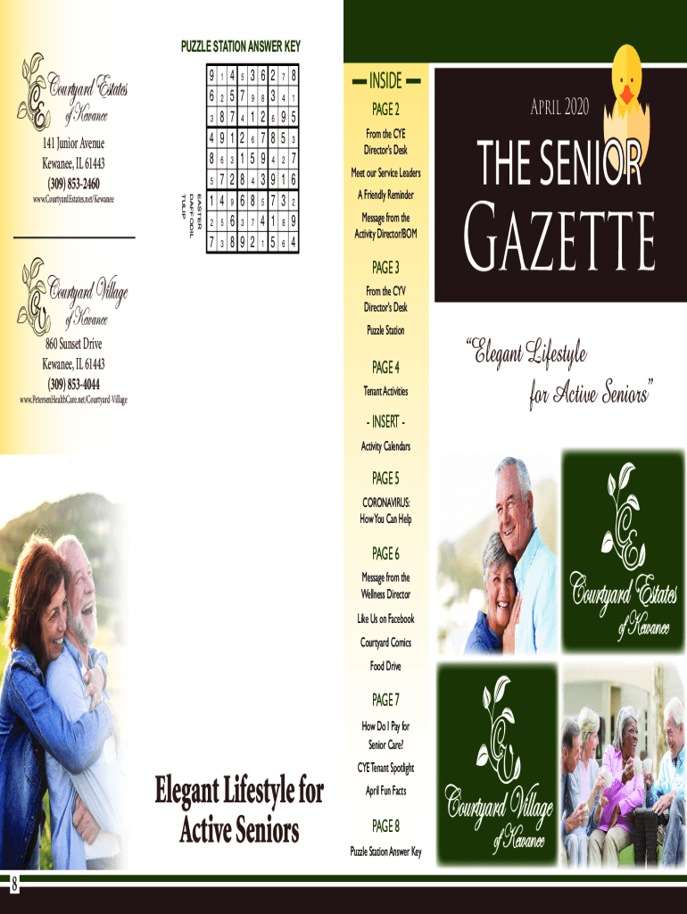 Fillable Online Courtyard Estates At Kewanee Assisted Living Facility