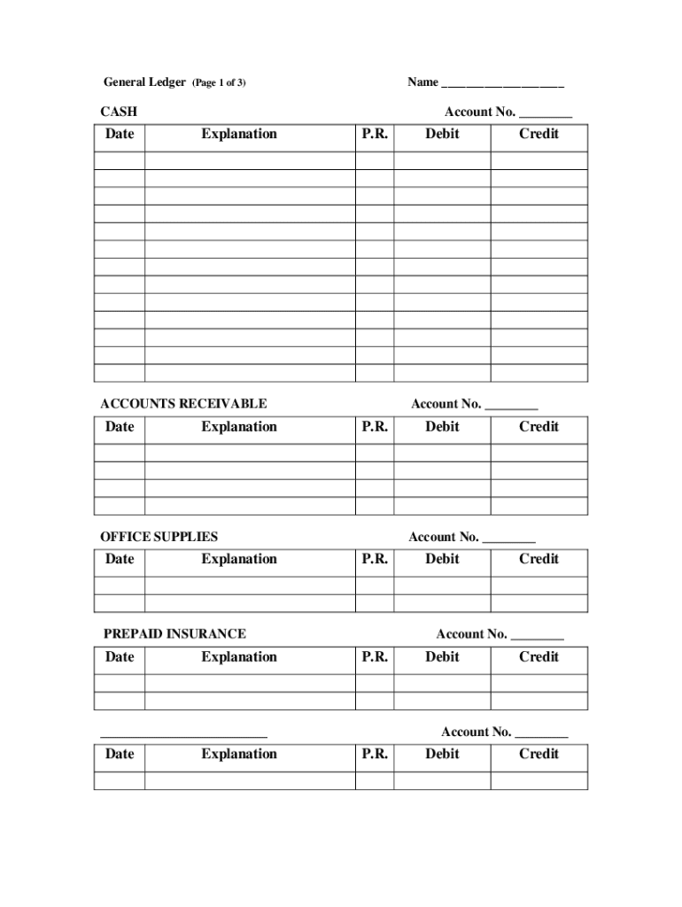 Fillable Online How a General Ledger Works With DoubleEntry Fax