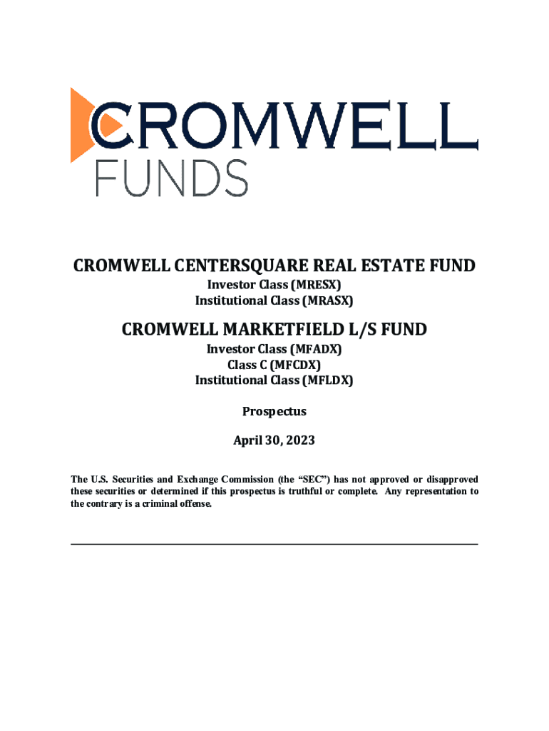 Fillable Online Cromwell CenterSquare Real Estate Fund Institutional