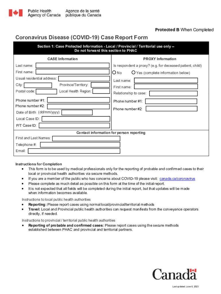 Novel Coronavirus (2019-nCOV) national case report form Novel Coronavirus (2019-nCOV) national case  Preview on Page 1