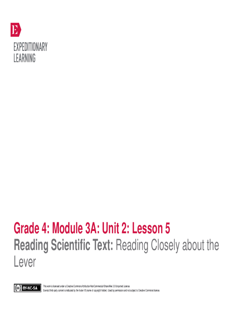 Fillable Online Grade 4: Module 3A: Unit 2: Lesson 5 Reading Scientific ...