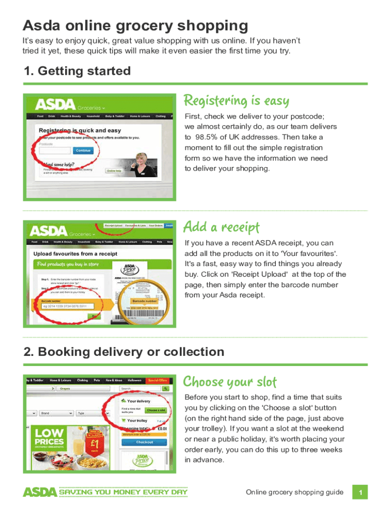 Fillable Online Asda online grocery shopping Registering is easy Choose
