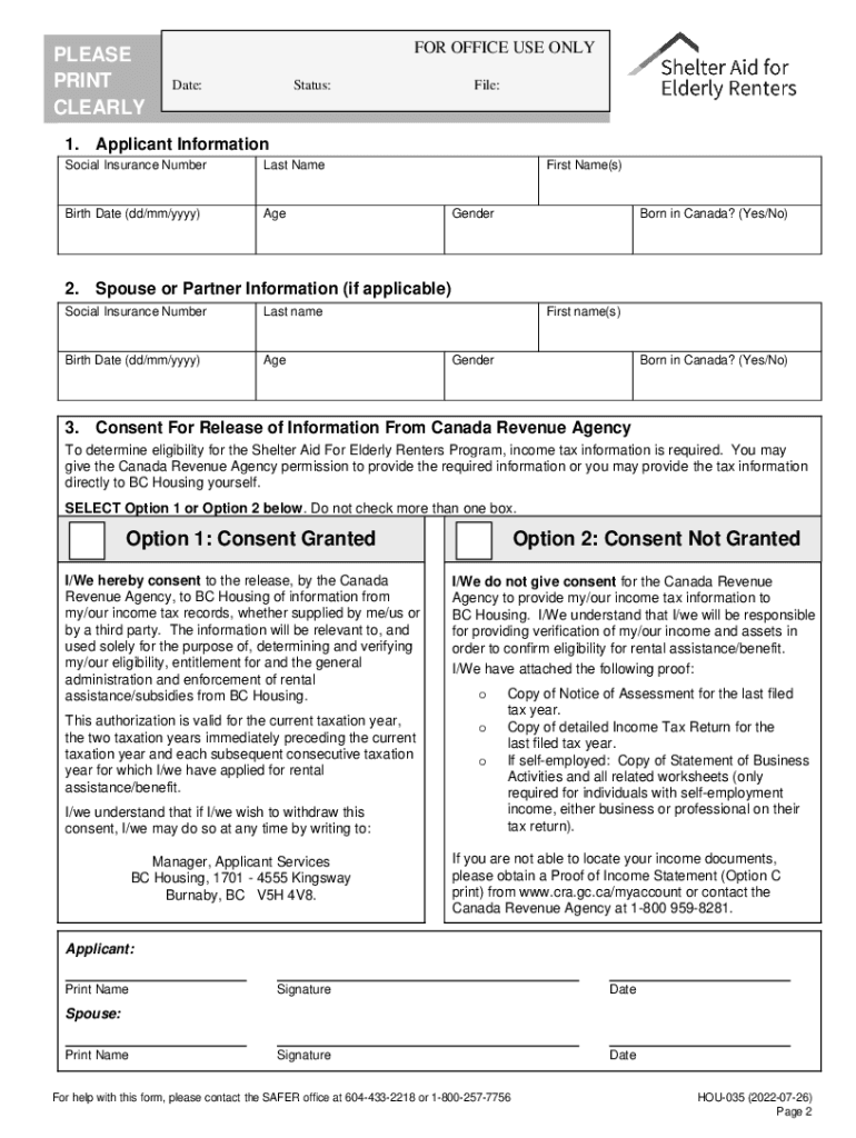 safer bc housing application Preview on Page 1