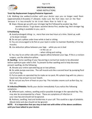 Fillable Online Hip Replacement Surgery (Posterior): What to Expect at ... Fax Email Print ...