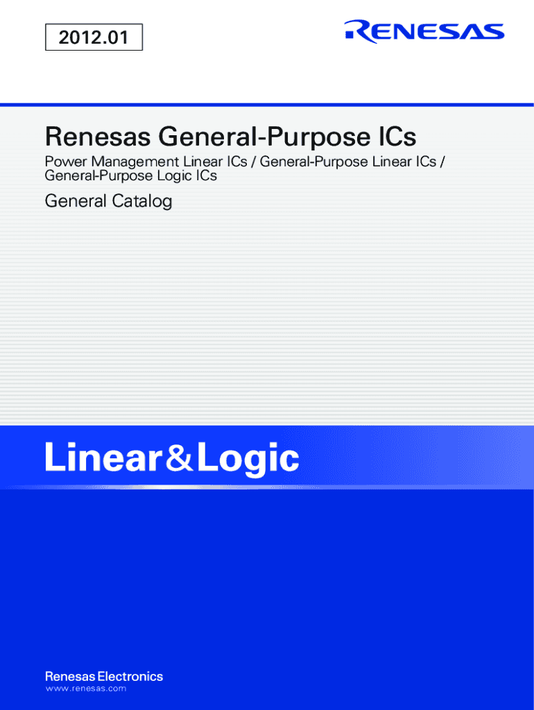 Fillable Online Renesas GeneralPurpose ICs Power Management Linear ICs