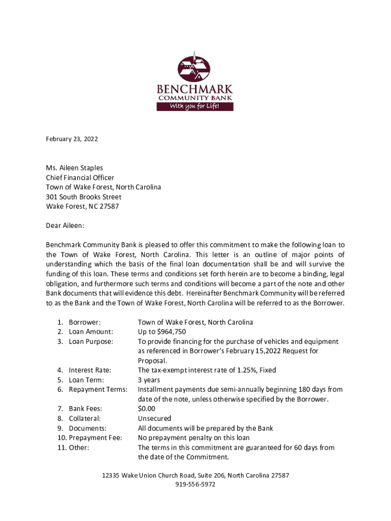 Fillable Online Ms. Aileen Staples Chief Financial Officer Town of Wake