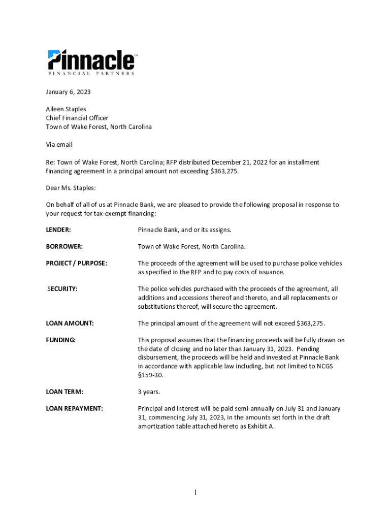 Fillable Online Aileen Staples Finance Director Town of Wake Forest