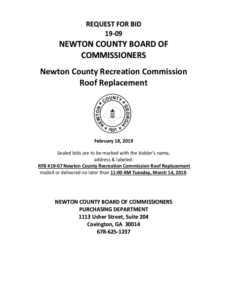 Fillable Online recreation center roof replacement Bids, RFP