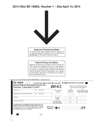 Ohio School District Estimated Income Tax Form
