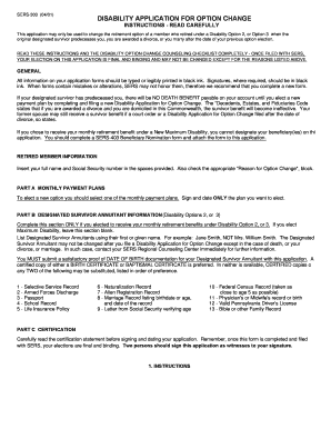 Disability Application for Option Change