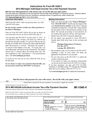 Michigan Individual Income Tax e-file Payment Voucher