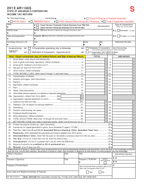 Arkansas S Corporation Income Tax Return