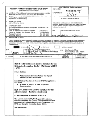 Federal Tax Deposit Request Form